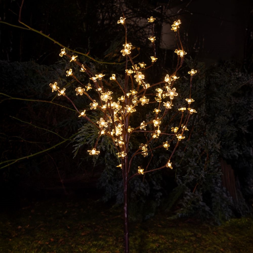 LED RGBW Lámpara solar TREE LED/0,1W/1,2V 600 mAh IP44 marrón