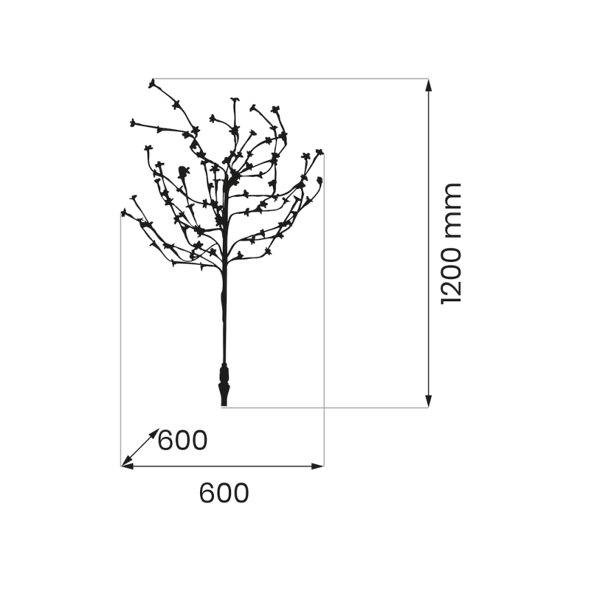 LED RGBW Lámpara solar TREE LED/0,1W/1,2V 600 mAh IP44 marrón