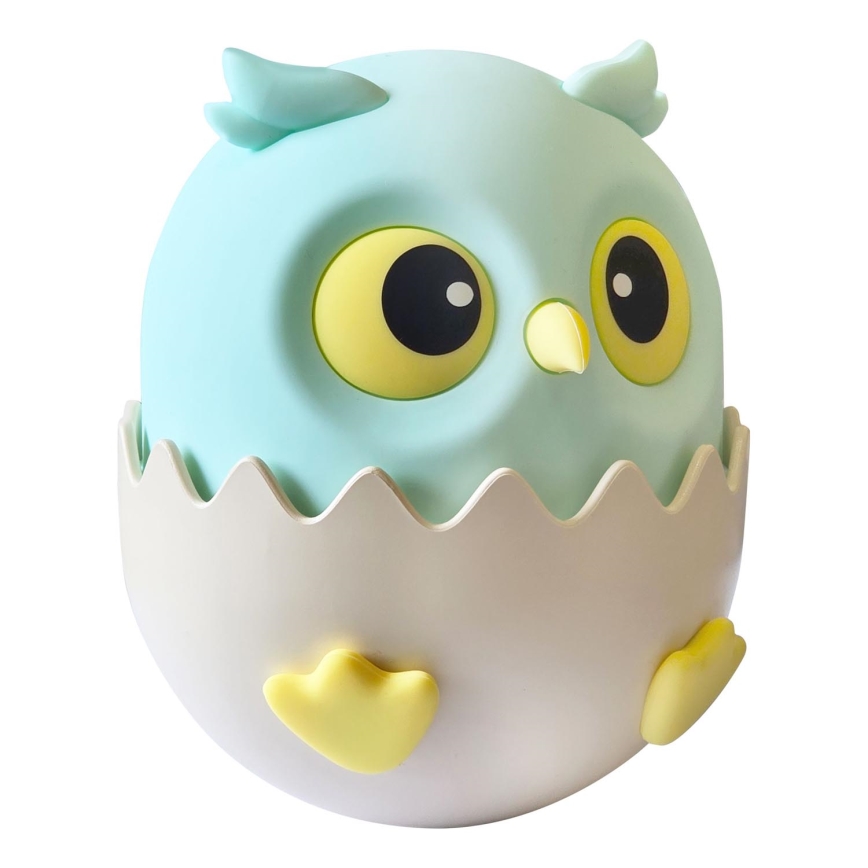 LED RGBW Lámpara táctil infantil regulable LED/1W/5V USB 1200 mAh búho azul