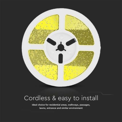 LED Tira solar regulable LED/1,2W/3,7V 3000K IP67 1500 mAh 5m + control remoto