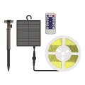 LED Tira solar regulable LED/1,2W/3,7V 4000K IP67 5m + control remoto