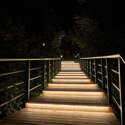 LED Tira solar regulable LED/1,2W/3,7V 4000K IP67 5m + control remoto