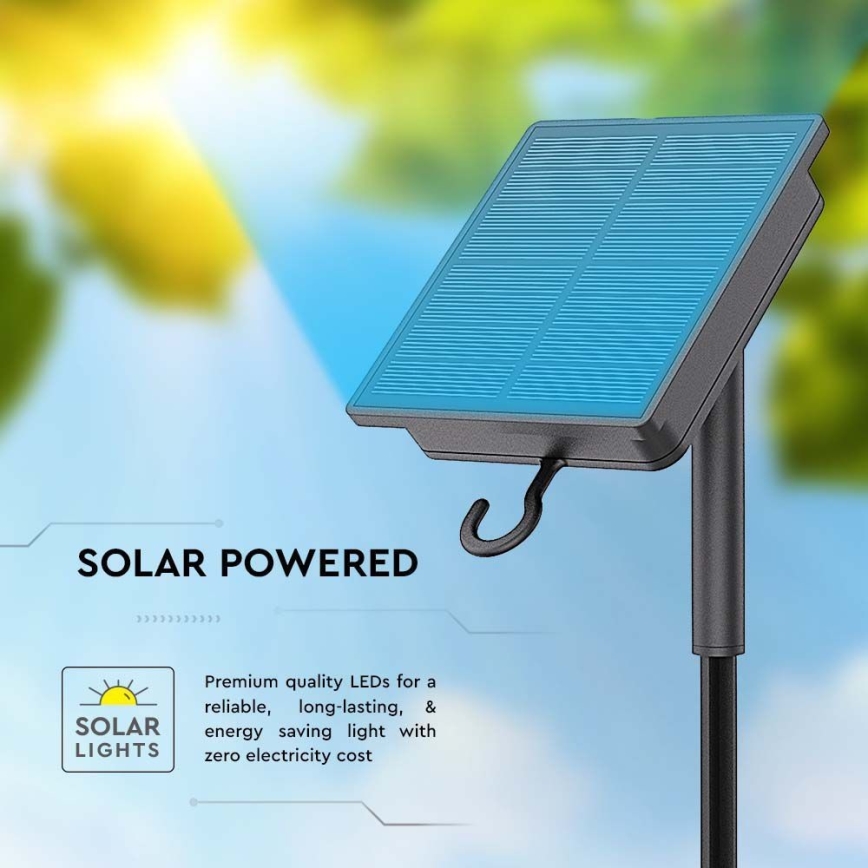 LED Tira solar regulable LED/1,2W/3,7V 4000K IP67 5m + control remoto
