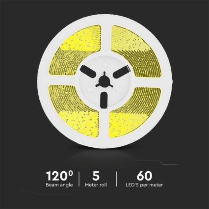 LED Tira solar regulable LED/1,2W/3,7V 4000K IP67 5m + control remoto