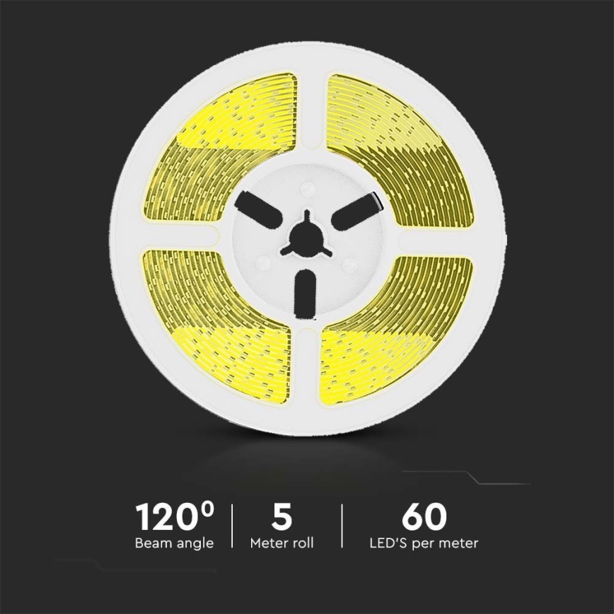 LED Tira solar regulable LED/1,2W/3,7V 4000K IP67 5m + control remoto