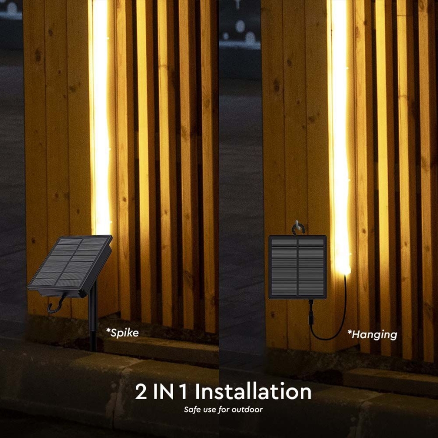 LED Tira solar regulable LED/1,2W/3,7V 4000K IP67 5m + control remoto