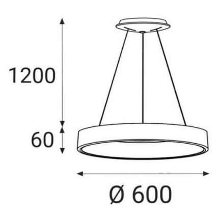 LED2 - Lámpara de araña de cable LED BELLA LED/50W/230V 3000/4000K negro