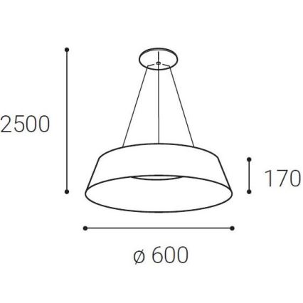 LED2 - Lámpara de araña de cable LED KATY LED/60W/230V 3000/4000K blanco