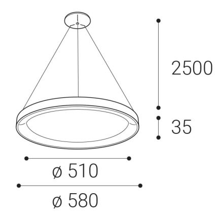 LED2 - Lámpara de araña LED con cable BELLA LED/48W/230V 3000K/4000K blanco