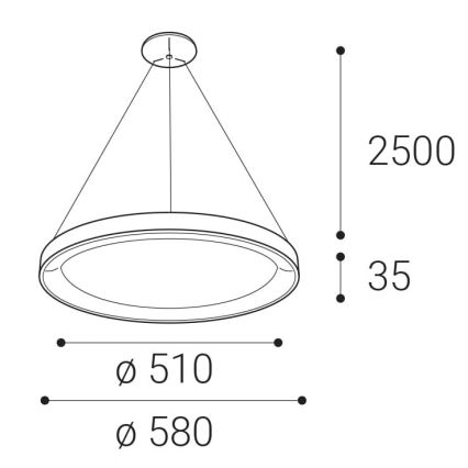 LED2 - Lámpara de araña LED con cable BELLA LED/48W/230V 3000K/4000K negro