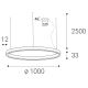 LED2 - Lámpara de araña LED regulable CIRCLE LED/80W/230V 3000K/4000K diá. 100 cm blanco