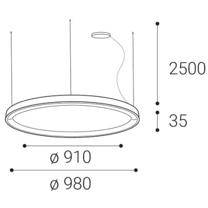 LED2 - Lámpara de araña LED regulable con cable BELLA LED/80W/230V 3000K/4000K negro