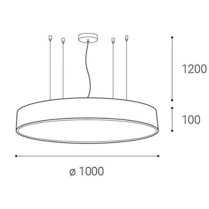 LED2 - Lámpara de araña LED regulable con cable MONO LED/153W/230V 3000K/4000K blanco