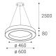 LED2 - Lámpara de araña LED regulable con cable SATURN LED/50W/230V 3000K/4000K blanco