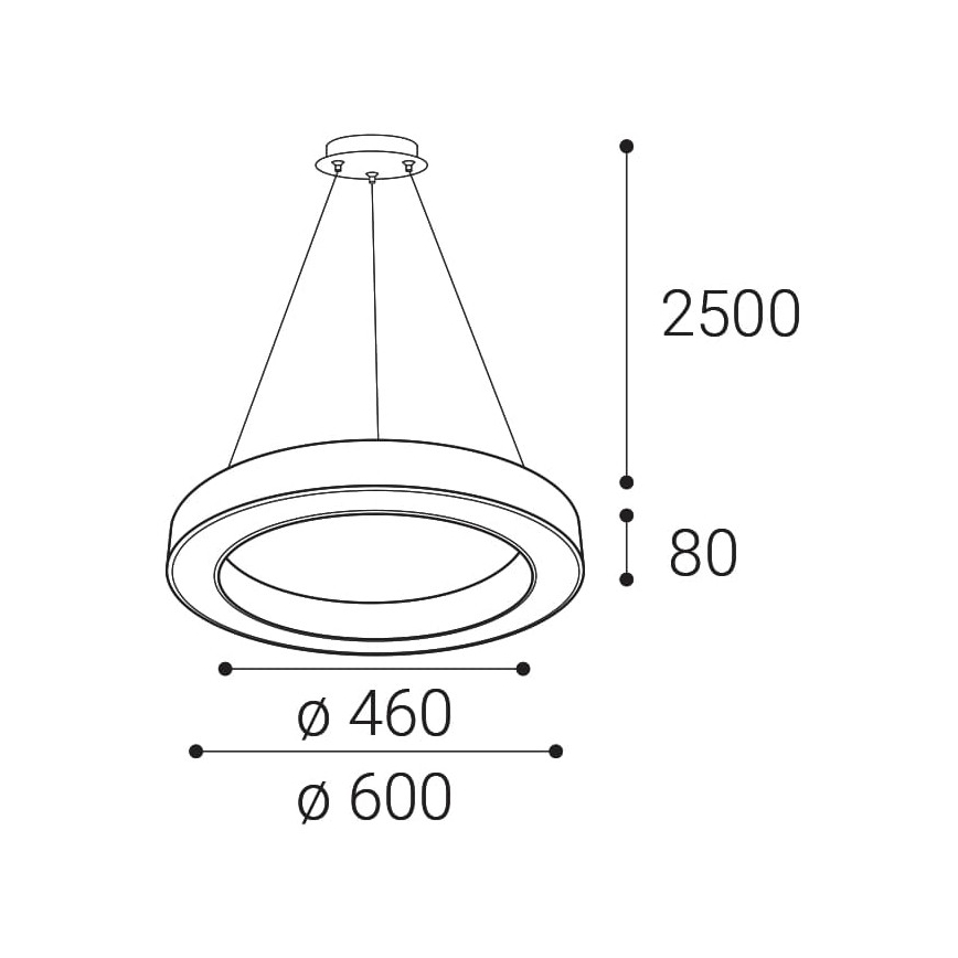 LED2 - Lámpara de araña LED regulable con cable SATURN LED/50W/230V 3000K/4000K blanco