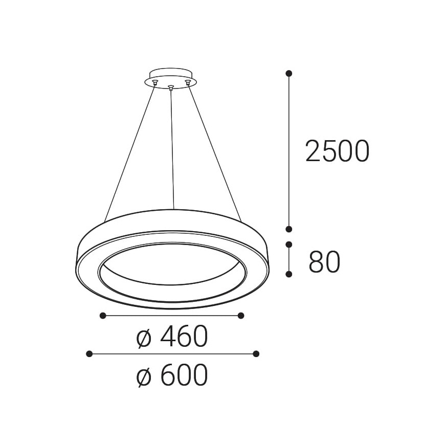 LED2 - Lámpara de araña LED regulable con cable SATURN LED/50W/230V 3000K/4000K negro