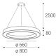 LED2 - Lámpara de araña LED regulable con cable SATURN LED/60W/230V 3000K/4000K blanco