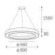 LED2 - Lámpara de araña LED regulable con cable SATURN LED/60W/230V 3000K/4000K negro