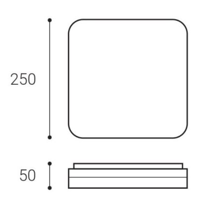 LED2 - Lámpara de techo LED SQUARE LED/12W/230V IP54 3000/4000/5700K