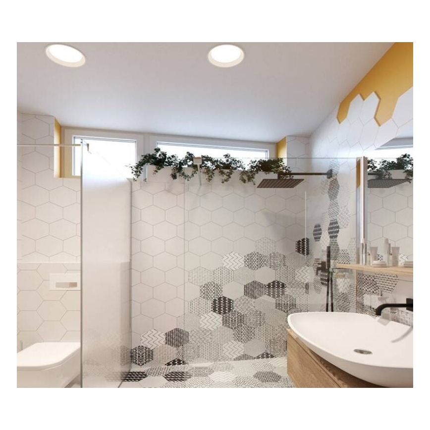 LED2 - Lámpara empotrable de baño LED regulable ZETA LED/10W/230V 3000K IP44