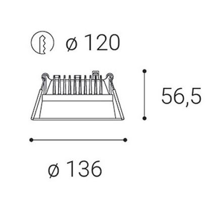 LED2 - Lámpara empotrable de baño LED regulable ZETA LED/15W/230V 4000K IP44