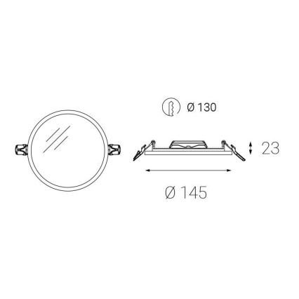 LED2 - Lámpara empotrable de baño LED SLIM LED/10W/230V IP43 CRI 90