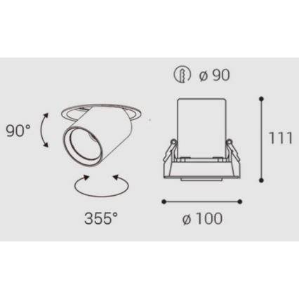 LED2 - Foco LED empotrable HIDE LED/20W/230V CRI 90 blanco
