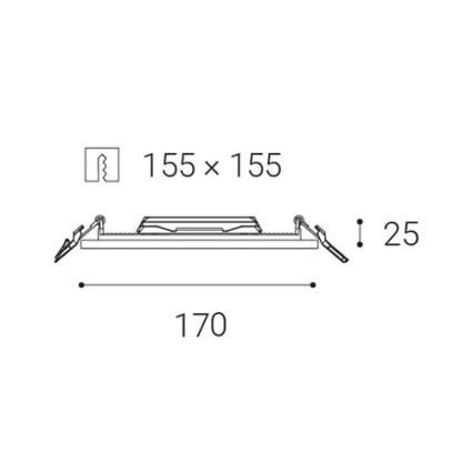 LED2 - Lámpara empotrada LED para baños SLIM LED/15W/230V IP43 CRI 90