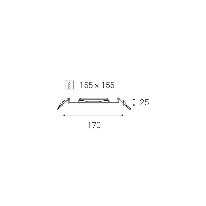 LED2 - Lámpara empotrada LED para baños SLIM LED/15W/230V IP43 CRI 90