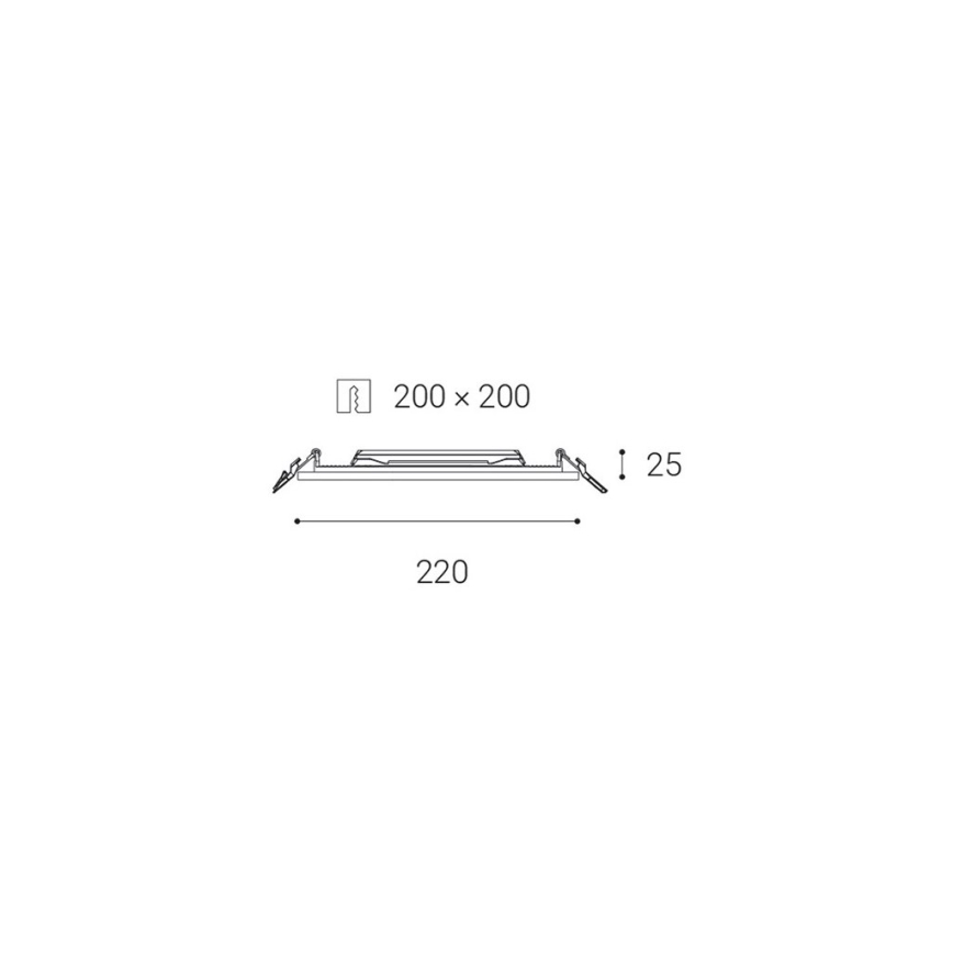 LED2 - Lámpara empotrada LED para baños SLIM LED/20W/230V IP43 CRI 90