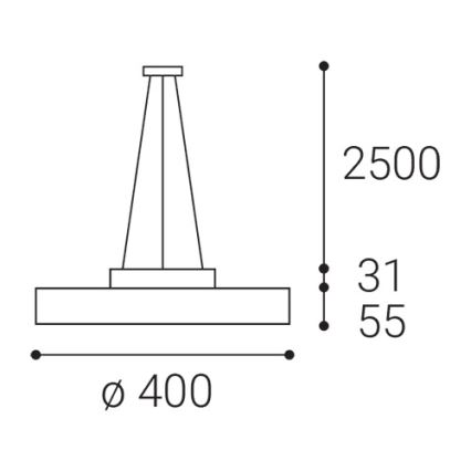 LED2 - Lámpara LED colgante ROTO LED/48W/230V 2700K/3300K/4000K IP40 blanco diá. 40 cm
