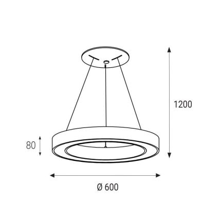 LED2 - Lámpara LED colgante SATURN LED/50W/230V 3000K diá. 60 cm blanco