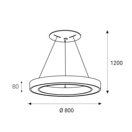 LED2 - Lámpara LED colgante SATURN LED/80W/230V 3000K diá. 80 cm blanco