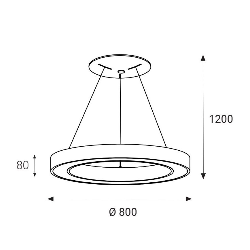 LED2 - Lámpara LED colgante SATURN LED/80W/230V 3000K diá. 80 cm negro