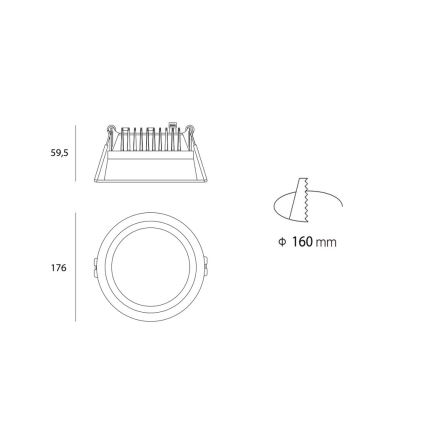 LED2 - Lámpara LED empotrable de baño ZETA LED/25W/230V 3000K IP44