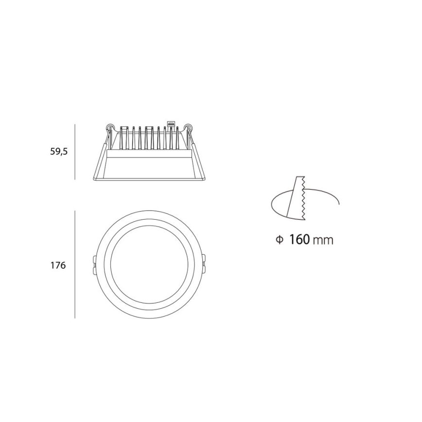LED2 - Lámpara LED empotrable de baño ZETA LED/25W/230V 3000K IP44