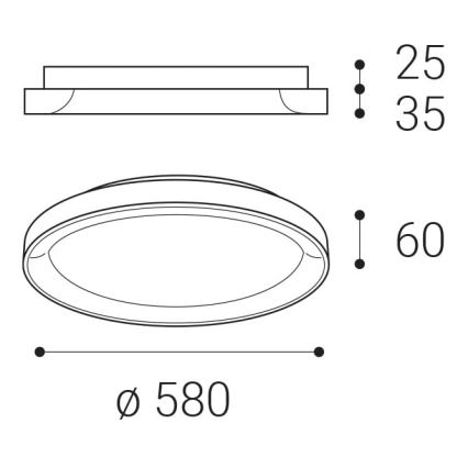 LED2 - Plafón LED BELLA LED/48W/230V 3000K/4000K marrón