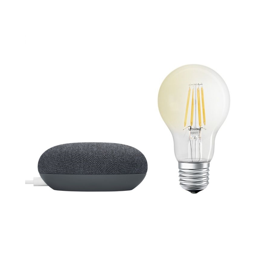 Ledvance - Altavoz inteligente Google Nest Mini + Bombilla LED regulable SMART+ A60 E27/6,5W/230V 2700K