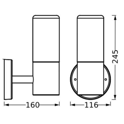 Ledvance - Aplique de exterior FIGO CYLINDER 1xE27/20W/230V IP44