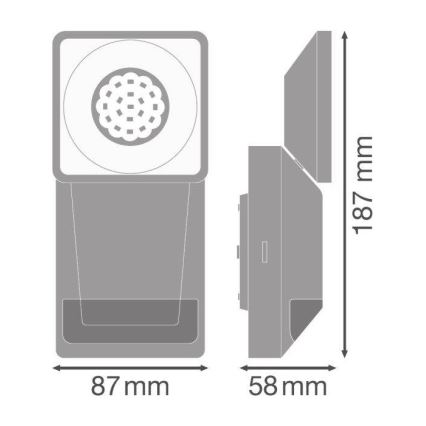 Ledvance - Aplique de exterior LED con sensor SPOT LED/8W/230V IP55 blanco