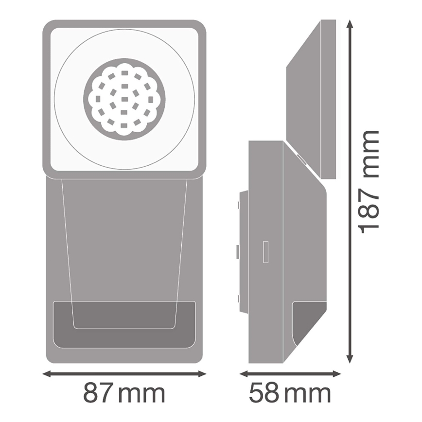 Ledvance - Aplique de exterior LED con sensor SPOT LED/8W/230V IP55 negro
