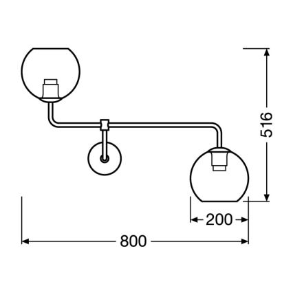 Ledvance - Aplique de pared GLOBE 2xE27/40W/230V