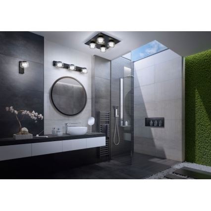 Ledvance - Aplique LED de baño ORBIS FLAME 2xLED/5,5W/230V 3000/4000K IP44 negro