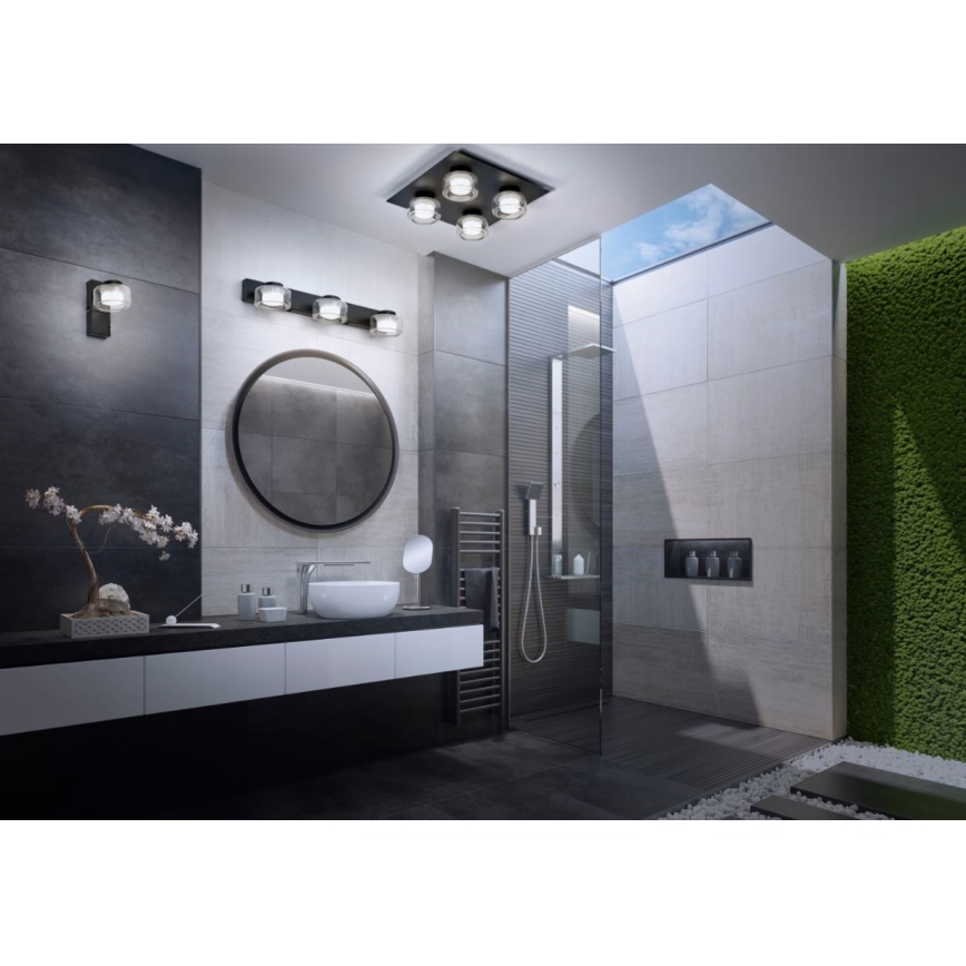 Ledvance - Aplique LED de baño ORBIS FLAME 2xLED/5,5W/230V 3000/4000K IP44 negro