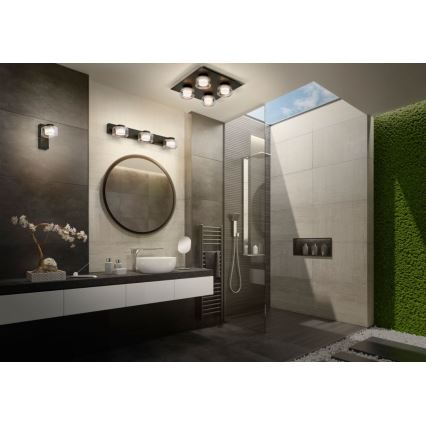Ledvance - Aplique LED de baño ORBIS FLAME 2xLED/5,5W/230V 3000/4000K IP44 negro