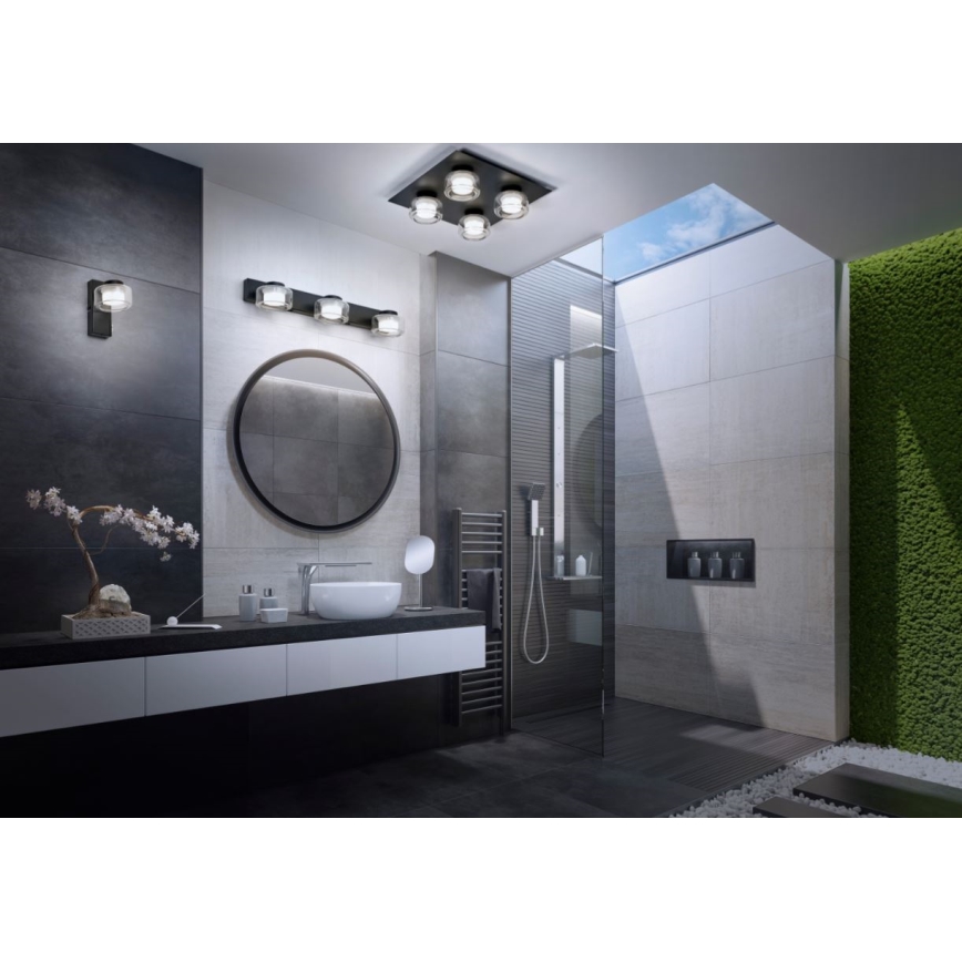 Ledvance - Aplique LED de baño ORBIS FLAME LED/5,5W/230V 3000/4000K IP44 negro