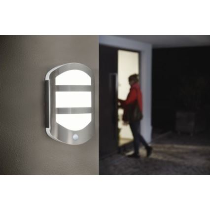 Ledvance - Aplique LED para exterior con sensor PLATE LED/12,5W/230V IP44