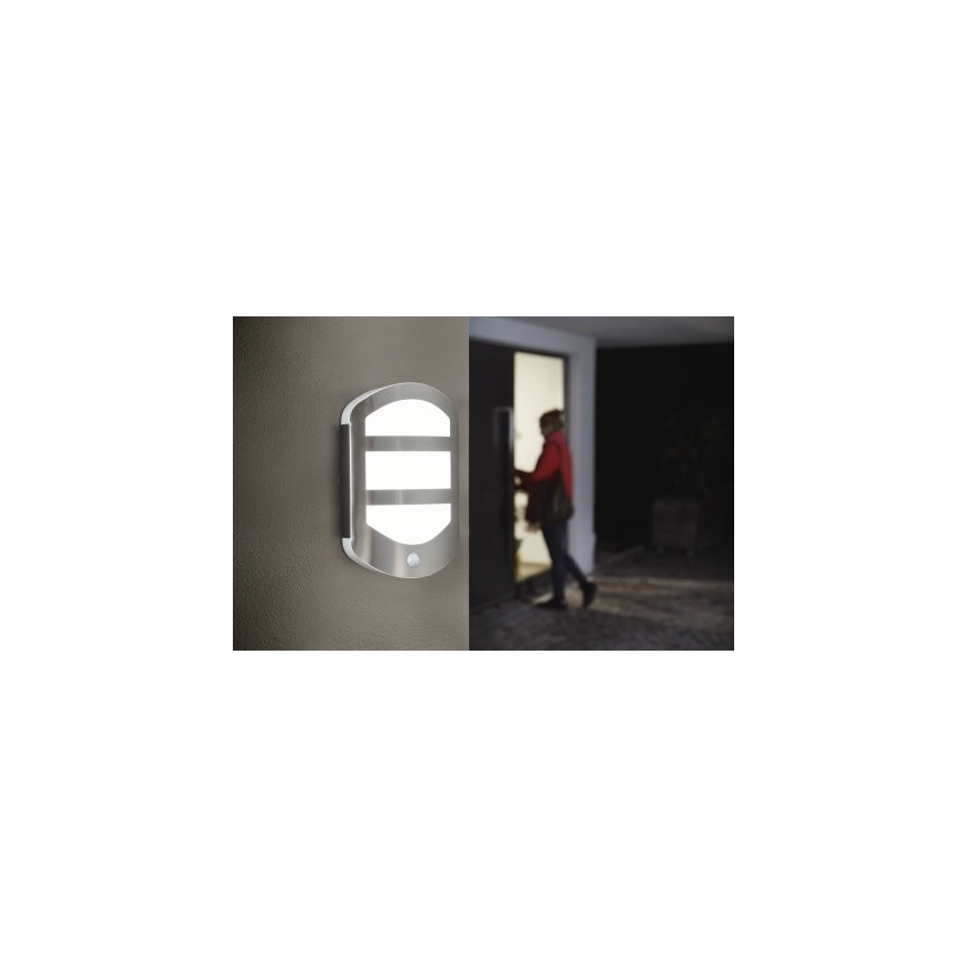 Ledvance - Aplique LED para exterior con sensor PLATE LED/12,5W/230V IP44