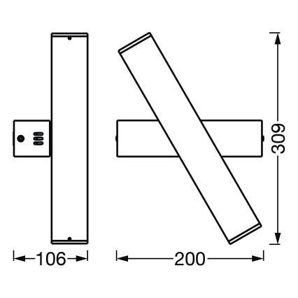 Ledvance - Aplique LED regulable SMART+ CROSS 2xLED/6W/230V 3000-6500K Wi-Fi