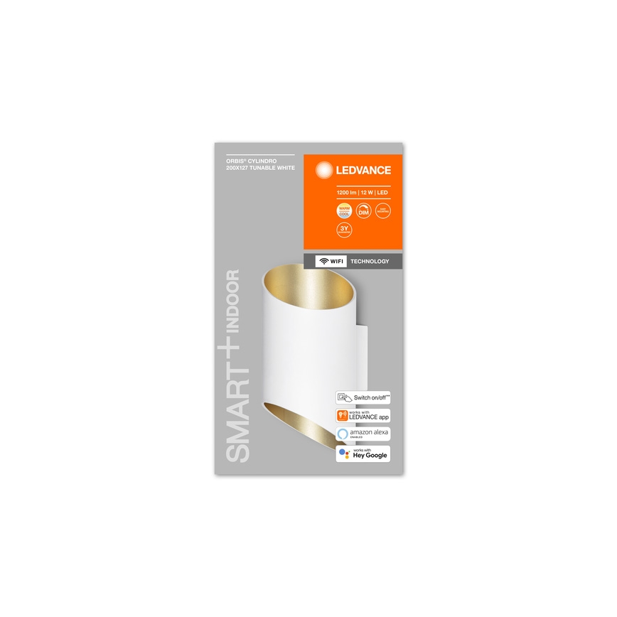 Ledvance - Aplique LED regulable SMART+ CYLINDRO LED/12W/230V 3000-6500K Wi-Fi blanco
